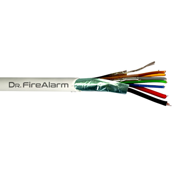 DrFireAlarm ALARM06+2-LSZH Rollo 100m de cable manguera blanco flexible 6+2 hilos apantallado LSZH (6x0,22+2x0,7) CPR