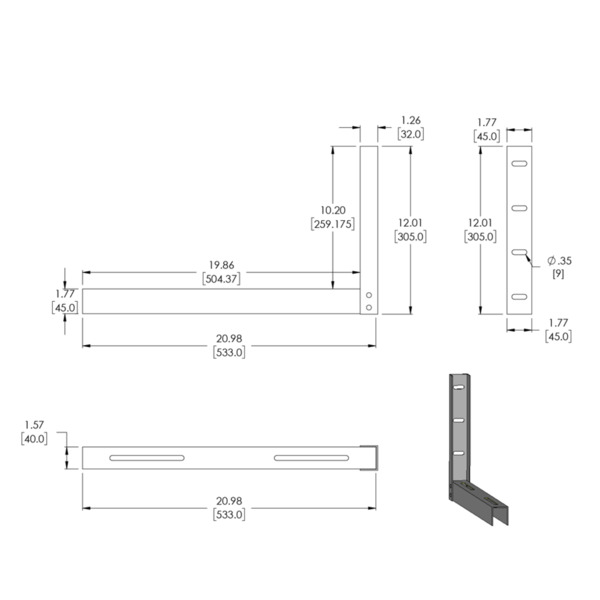 DrUTP DVRLOCKBOX-BRACKET Soportes tipo Escuadra para instalación horizontal de DVRLOCKBOX (1)