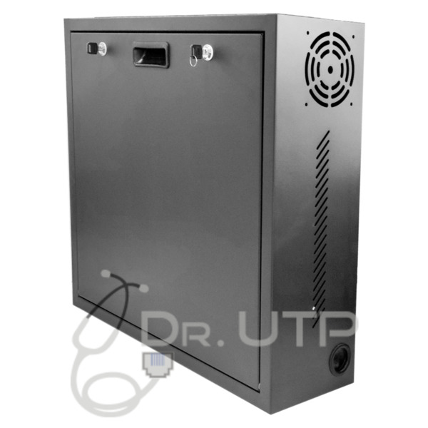 DrUTP VERTICALDVRBOX Arcón Vertical para grabador y pantalla con 2 llaves, ventilador y pasacables (1)