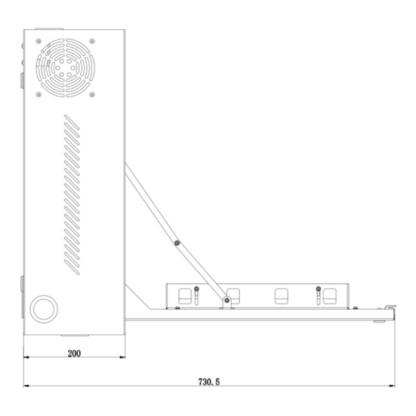 DrUTP VERTICALDVRBOX Arcón Vertical para grabador y pantalla con 2 llaves, ventilador y pasacables (8)