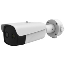 Cámara bullet térmica + visible Hikvision. Resolución térmica 384x288. Lente térmica de 13 mm (28,8°x21,6°). Distancia de hasta