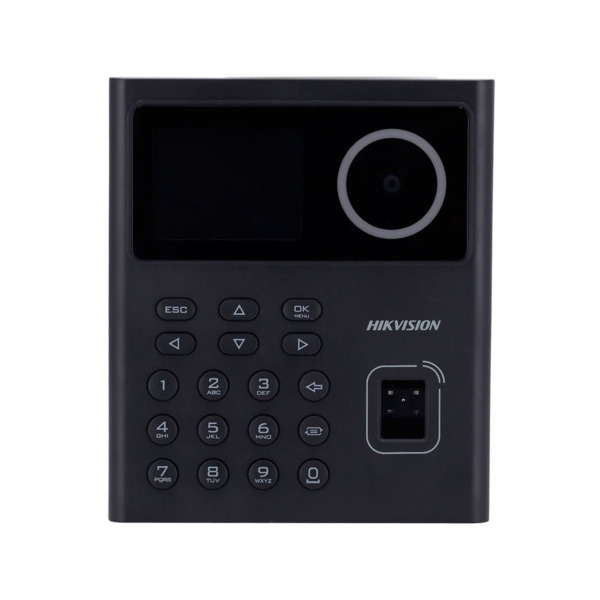 Terminal de control de accesos HIKVISION. Pantalla LCD de 2,4". Cámara de 2MP. Lector de tarjetas EM. Capacidad para 500 rostros