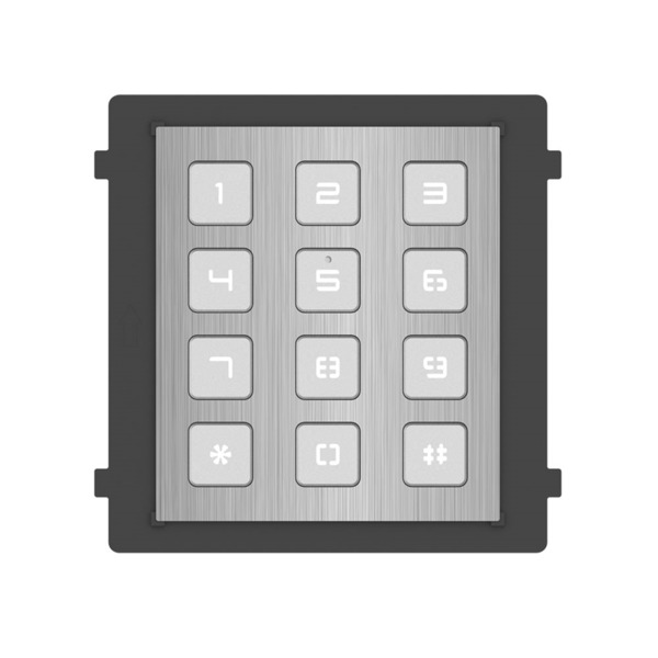 Módulo HIKVISION de teclado. Para sistema de videoportero modular serie KD8. Permite desbloquear la puerta mediante contraseña.