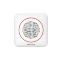 Sirena vía radio HIKVISION serie AXPRO. Vía radio bidireccional a 868MHz. Sonido de armado/desarmado e indicador LED configurabl