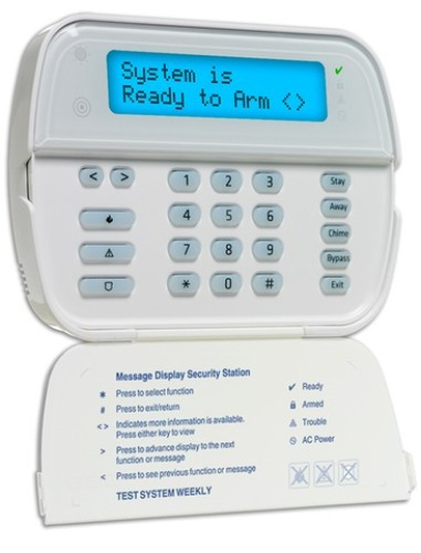 DSC WT5500P Teclado alfanum. radio bidirec. lector y tag Alexor 433 MHz.