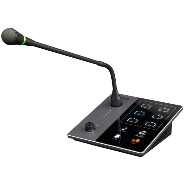 DSPPA DSPPA-DMA20 Micrófono de pupitre - Pulsador para anuncios - Hasta 6 micros encadenables - Alimentación mediante amplificad