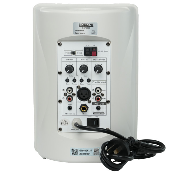 DSPPA DSPPA-DSP6606W Altavoz de techo  - Altavoz de rango completo 1x5&quot; + 1x1&quot; - Potencia 2 x 30W - Múltiples entradas (1)