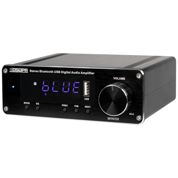 DSPPA DSPPA-Mini50 Amplificador reproductor - 2 x 60W - Conexión Bluetooth - Reproducción USB - Presets de ecualización - Mando (9)