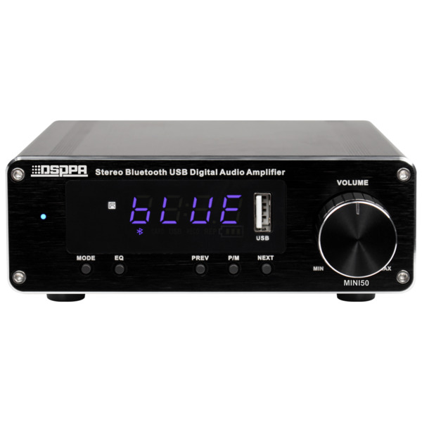 DSPPA DSPPA-Mini50 Amplificador reproductor - 2 x 60W - Conexión Bluetooth - Reproducción USB - Presets de ecualización - Mando (3)
