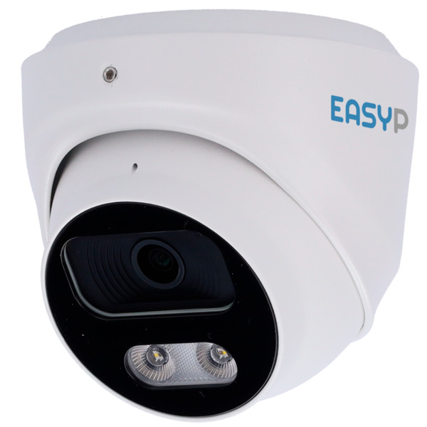 EASYP EP-IPT220A-8-DL Cámara Turret IP AI EASY-P - 8MP | Lente 2.8 mm - IR 40 m | Luz blanca 30 m | Mic - Instalación Plug &amp;