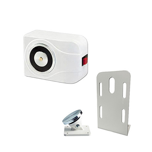 ELFRI KIT S20110-SB Retenedor para puerta cortafuegos de 100Kg/1000N de suelo con pulsador de desbloqueo. Retenedor y soporte en