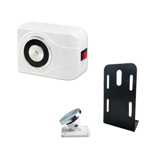 ELFRI KIT S20110-SN Retenedor para puerta cortafuegos de 100Kg/1000N de suelo con pulsador de desbloqueo. Retenedor en color bla