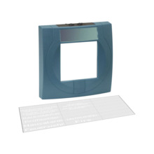 Esser ESSER-27 704901 Carcasa azul para pulsador de bloqueo de extinción ESSER. Incluye un kit de etiquetas multilingüe.