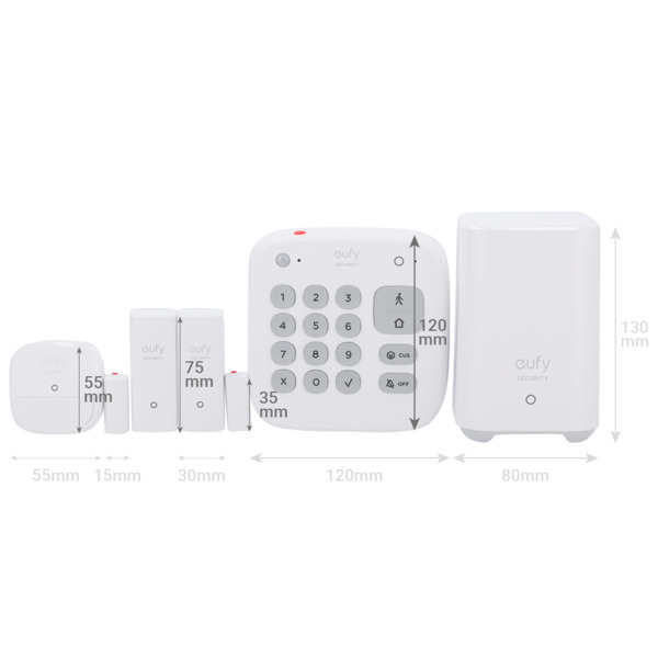 EUFY EUFY-ALARM-KIT5 Kit de alarma Eufy by Anker - HomeBase WiFi/LAN/RF - Teclado independiente con batería - 2 sensores de aper (3)