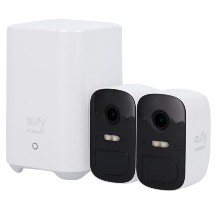 Comprar EUFY EUFY-CAM2C-S210 Kit 2 Cámaras + 1 HomeBase Eufy by Anker - 1080p / 6700 mAh / Sensor PIR + Humanos - HomeBase WiFi / LAN / RF con sirena - Almacenamiento integrado 16 GB   - Autonomía hasta 6 meses - Apta para exterior IP67