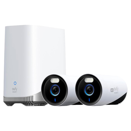 Comprar EUFY EUFY-EUFYCAM-E330-KIT2 Kit 2 Cámaras + 1 HomeBase 3 Eufy by Anker - 4K /Detección Humanos, mascotas y vehículos - HomeBase WiFi con sirena - Almacenamiento integrado 16 GB   - Autonomía illimitada - Apta para exterior IP67