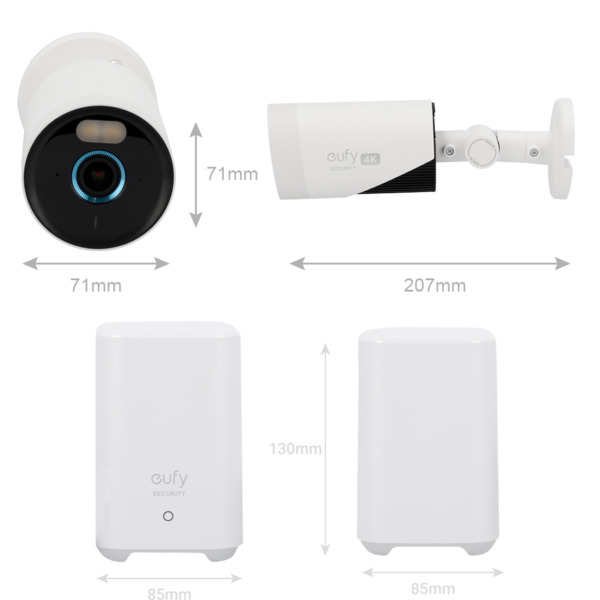 EUFY EUFY-EUFYCAM-E330-KIT2 Kit 2 Cámaras + 1 HomeBase 3 Eufy by Anker - 4K /Detección Humanos, mascotas y vehículos - HomeBase (1)
