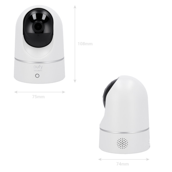 EUFY EUFY-INDOORCAM-E220 Cámara Eufy by Anker - 2K (1080P) - 1/2.7&quot; Progressive Scan CMOS - Lente 2.8 mm | WDR | IR 10 m - (1)