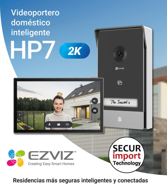 EZVIZ CS-HP7-R100-1W2TFC Videoportero doméstico inteligente Wifi 2 hilos Cámara exterior 2 en 1. Resolución 2K. Visión nocturna (2)