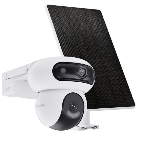 EZVIZ HB90 Solar Kit Cámara Wi-Fi de Doble Lente con Grabación 24/7 + Panel Solar de 8W