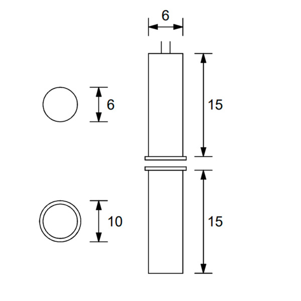FDP A-SS1 Mini Contacto magnético FDP - Especial para empotrar en madera - Tecnología Reed - Sistema de 4 hilos - Cubierta de co (1)
