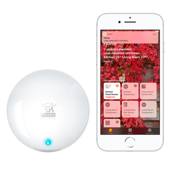 FIBARO FGBHFS-101 Detector de inundación - Inalámbrico / Bluetooth - Compatible con Apple HomeKit - Antena interna - Contacto NC (5)