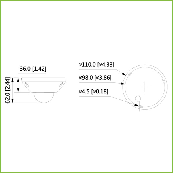 FishEye H265 5M DN WDR 1.4mm IK10 IP67 Audio SD PoE MIC E/S AI (2)