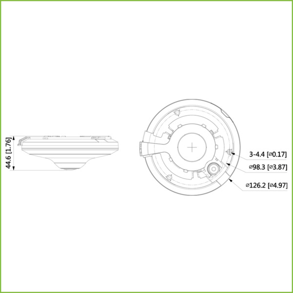 FishEye H265 5M DN WDR IR10m 1.4mm Audio SD PoE MIC E/S AI (2)