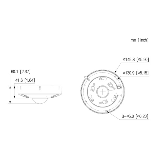 FishEye IP Panamorph H265 12M DN IR10m 1.29mm IR10m IK10 IP67 Audio SD PoE MIC E/S AI (2)