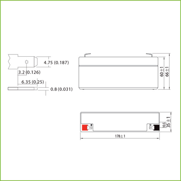 Global BAT-12V2.2Ah Batería de plomo AGM 12V-2.2Ah (2)
