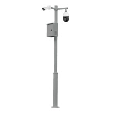 Global KIT-BACULO-45-GRIS Báculo desmontable de 4,5m de altura en acero galvanizado de color gris con soporte para cámara y spee