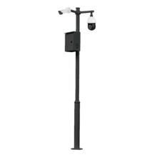 Global KIT-BACULO-45-NEGRO Báculo desmontable de 4,5m de altura en acero galvanizado de color negro con soporte para cámara y sp