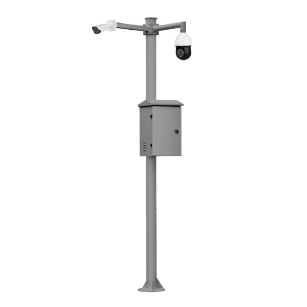 Global KIT-BACULO-60-GRIS Báculo desmontable de 6m de altura en acero galvanizado de color gris con soporte para cámara y speed