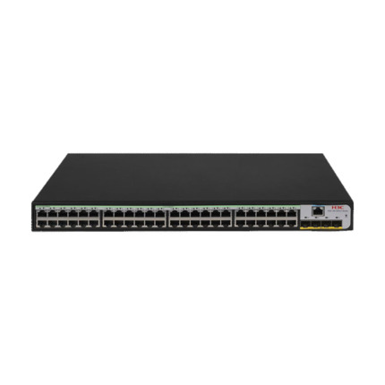 Comprar H3C H3C-48 LS-5120V3-52S-LI-GL Switch H3C gestionable L3. 48 puertos Ethernet Gigabit. 4 puertos SFP+ Ten-Gigabit. 1 puerto consola. Permite apilar hasta 9 switches. Jumbo Frame, 802.1X, autenticación MAC. Seguridad de puertos. Prioridad basada e