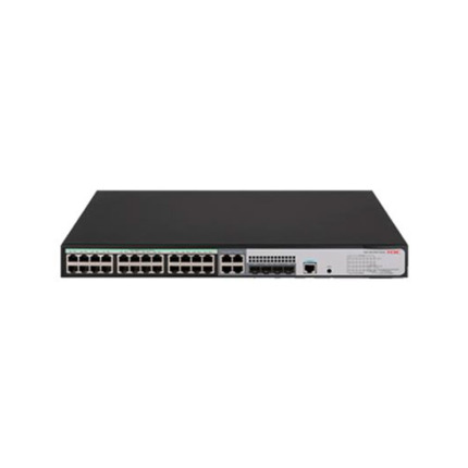 Comprar H3C H3C-50 LS-5120V3-28P-HPWR-LI-GL Switch PoE H3C gestionable L3. 24 puertos PoE Gigabit. 4 combo SFP Gigabit. 1 puerto consola. Entrega PoE de hasta 30W por puerto y 370W en total. Permite apilar hasta 9 switches. Jumbo Frame, 802.1X, autentica