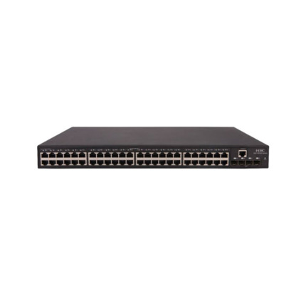 Comprar H3C H3C-58 LS-5130S-52P-PWR-EI-AC Switch PoE H3C gestionable L2. 48 puertos PoE+ Gigabit. 4 puertos SFP Gigabit. 1 puerto consola. Entrega PoE de hasta 30W por puerto y 370W en total. Permite apilar hasta 9 switches. Jumbo Frame, 802.1X, autentic