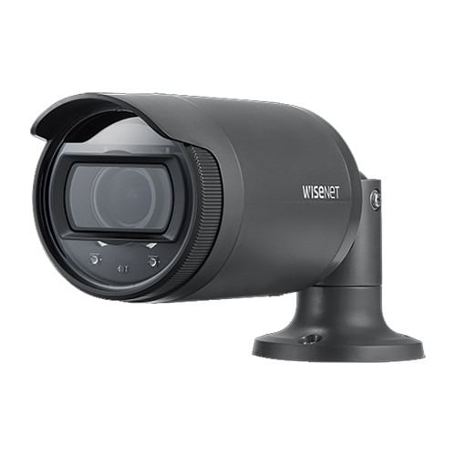 Hanwha Vision LNO-6072R Cámara bullet IP 2Mpx, IR 30 m, óptica varifocal, WDR 120dB, IP66, NDAA compliant, PoE