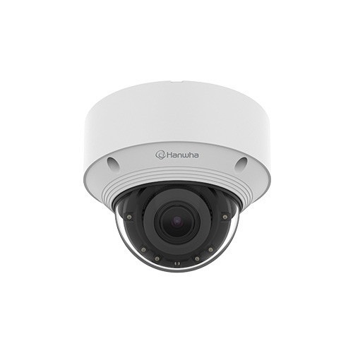 Hanwha Vision QNV-C8083R Cámara mini-domo IP 5Mpx, óptica motorizada 3.2-10.2mm, IR 30m, WDR, IA clasificación objetos, IP66, IK