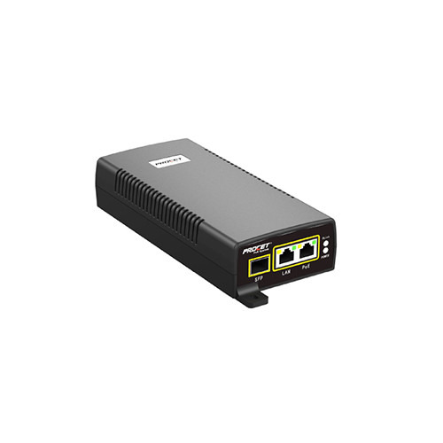 Hanwha Vision SPO-6011 Inyector Hi-PoE de 60W 1.1A para domos PTZ IP. 2x RJ45 Gb + 1x SFP Gb. Ideal para XNP-6400R/8250R/9250R.