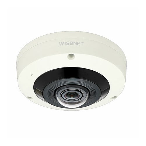 Hanwha Vision XNF-8010RV Cámara hemisférica fisheye 360º IP de 4Mpx, óptica de 1.6mm, IR 15 m, WDR 120dB, IP66/IK10, 12Vdc/PoE+