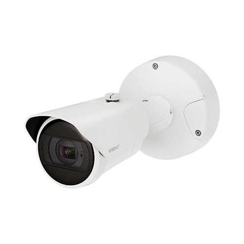 Hanwha Vision XNO-C6083R Cámara bullet IP 2Mpx, óptica motorizada 2.8-12mm, IR 40m, WDR 150dB, IA analítica avanzada, cibersegur