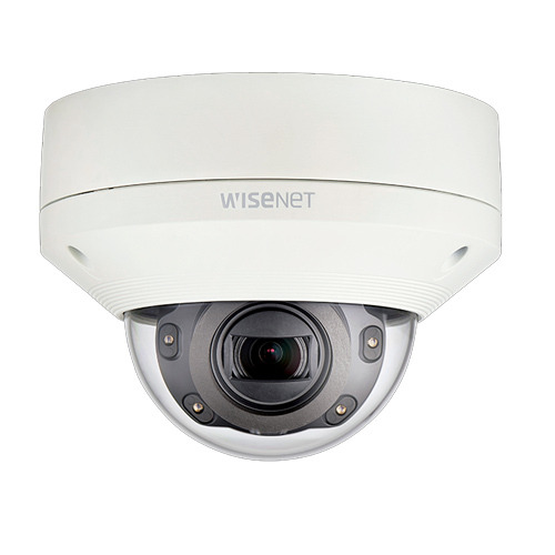 Hanwha Vision XNV-6080R Cámara mini-domo IP 2Mpx, óptica motorizada 2.8-12mm, IR 50m con ICR, WDR 150dB, H.265, 2 ranuras SD, IP