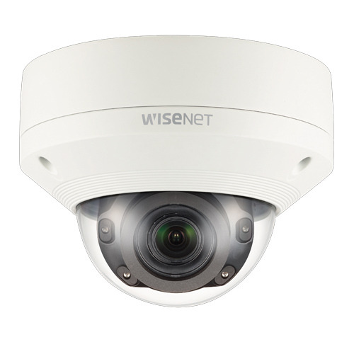 Hanwha Vision XNV-8080R Cámara mini-domo IP 5Mpx, óptica motorizada 3.9-9.4mm, IR 50m con ICR, WDR, H.265, 2 ranuras SD, IP66, N