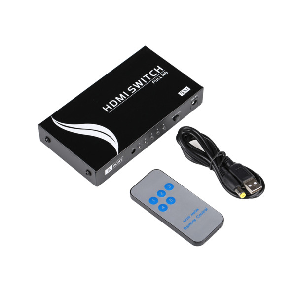 HDMI Switch - 5 entrada HDMI - 1 salidas HDMI - Hasta 4K*2K@60Hz - Alimentación DC 5 V