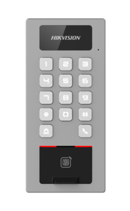 Comprar HIKVISION ACCESS CONTROL DS-K1T502DBFWX Terminal 2en1 Autónomo Exterior APP Hik-Connect. Control Acceso  tarjeta/teclado/huella y Portero audio. Hikvision