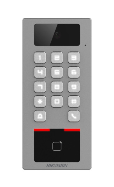 HIKVISION ACCESS CONTROL DS-K1T502DBWX-C Terminal 2en1 Autónomo Exterior. Cámara 2MP. Control Acceso tarjeta/teclado y Videoport