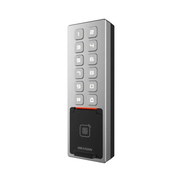 HIKVISION ACCESS CONTROL DS-K1T805MBFWX Terminal de control de accesos tarjeta M1 huella digital PIN y bluetooth IP65 IK08 Diseñ (1)