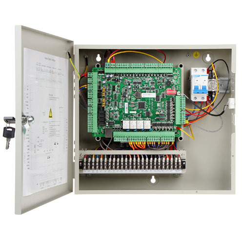 HIKVISION ACCESS CONTROL DS-K2604T Controladora de 4 puertas Hikvision con caja y fuente de alimentación (Wiegand y RS-485)