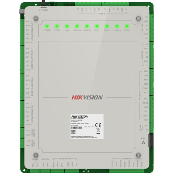 HIKVISION ACCESS CONTROL DS-K2624X(P) Controladora acceso multi-identificación facial, huella, tarjeta, QR o PIN. 4 puertas