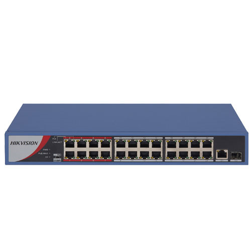HIKVISION ACCESSORIES DS-3E0326P-E/M(B) Switch Hikvision 24 puertos PoE 10/100M RJ45, 1 puerto Gigabit RJ45, 1 puerto Gigabit SF